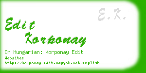edit korponay business card